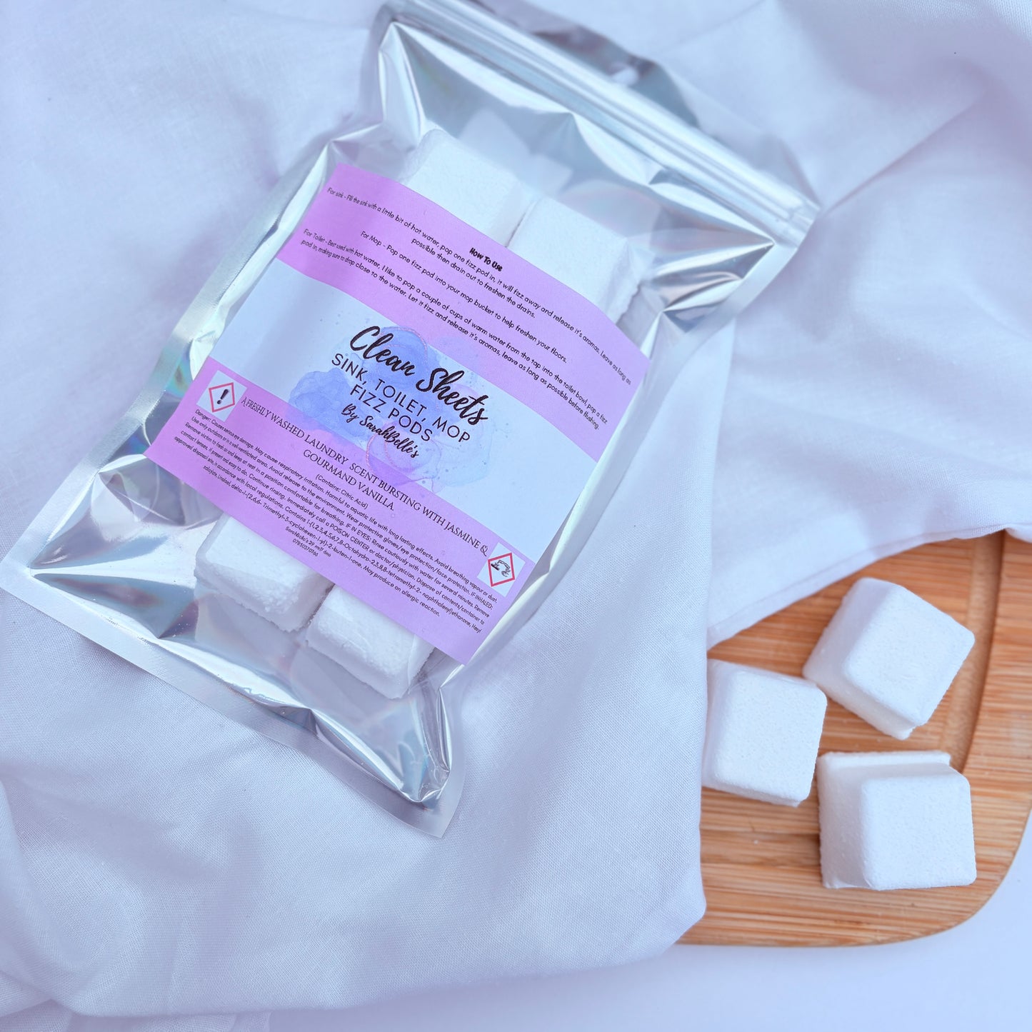 Sink, Mop, Toilet Fizz Pods - Pack of 8 cubes