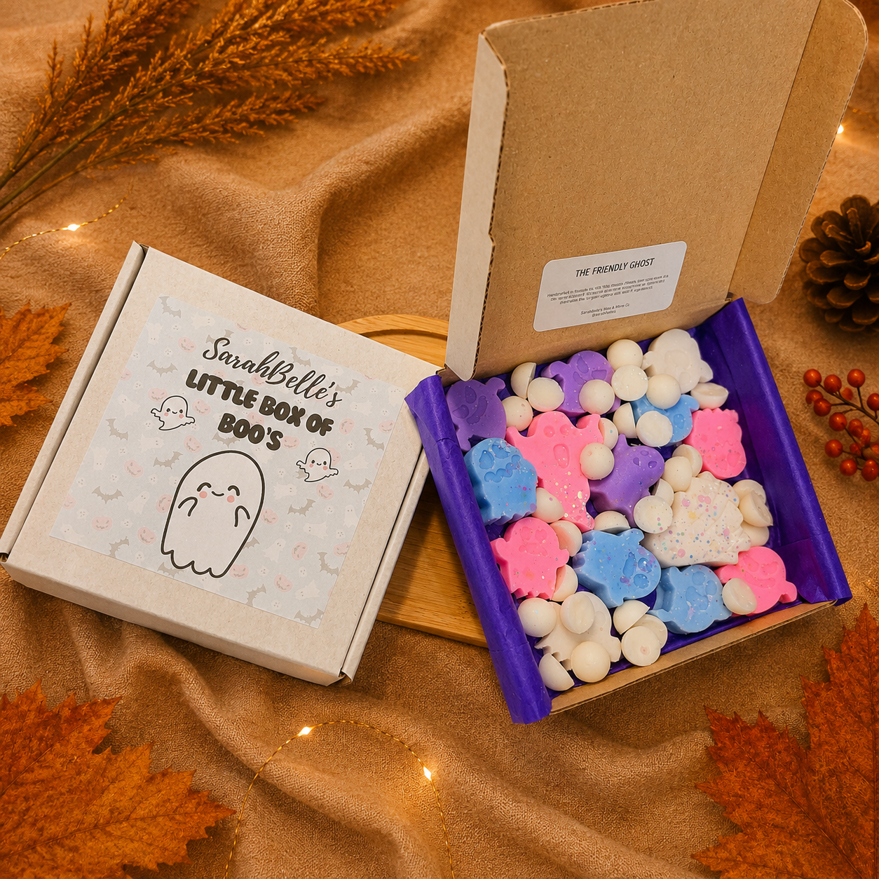 Little Box Of Boo’s - Soy Wax Melts Ghosts - Scented in The Friendly Ghost - 60g