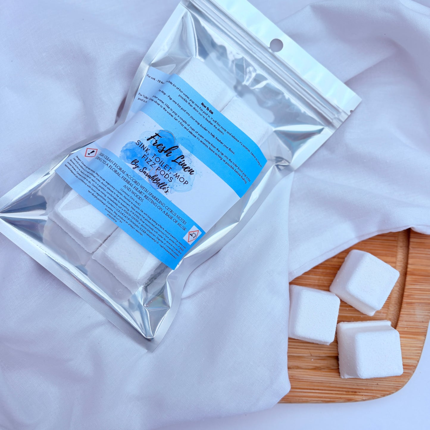 Sink, Mop, Toilet Fizz Pods - Pack of 8 cubes