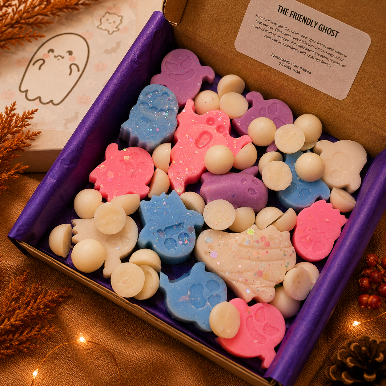 Little Box Of Boo’s - Soy Wax Melts Ghosts - Scented in The Friendly Ghost - 60g