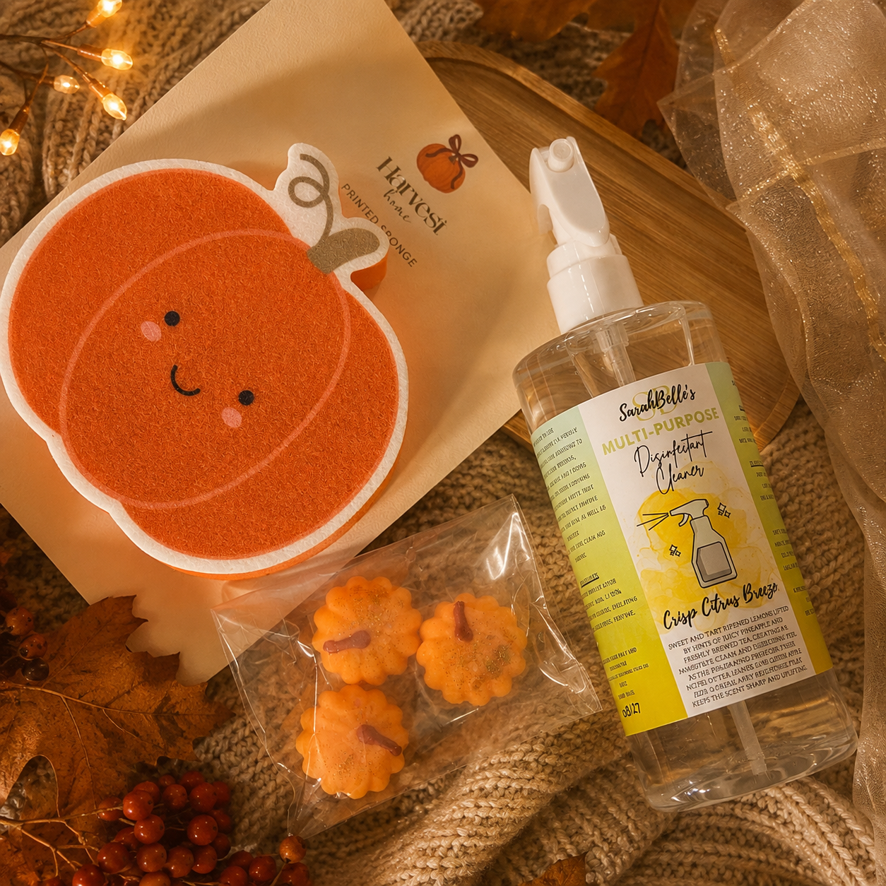 Autumn Cleaning Bundle - Multipurpose Spray, Wax Melt & Cleaning Sponge