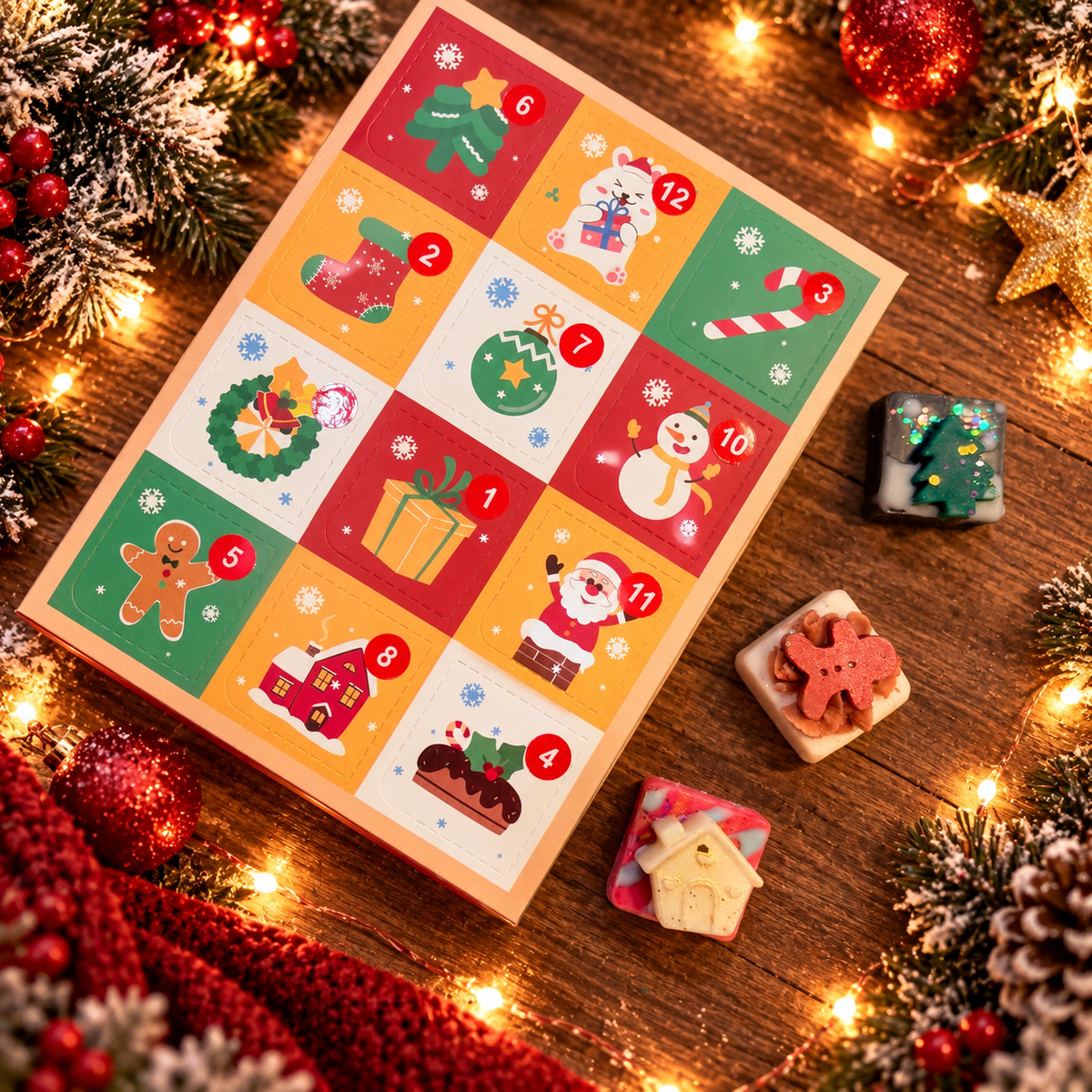 12 Day Wax Melt Calendar - 12 Hand Poured Soy Wax Melts